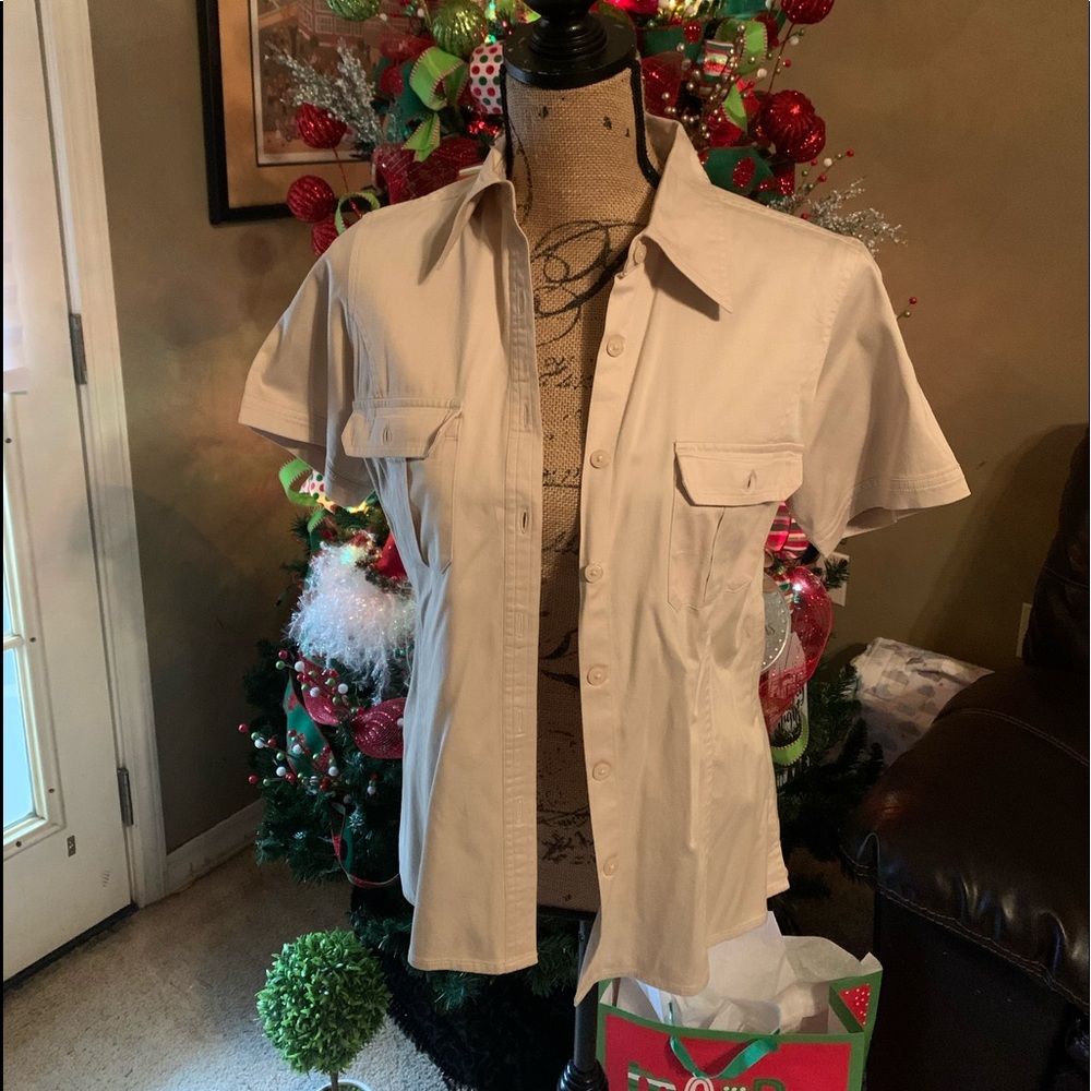 Gently used Van Heusen khaki shirt